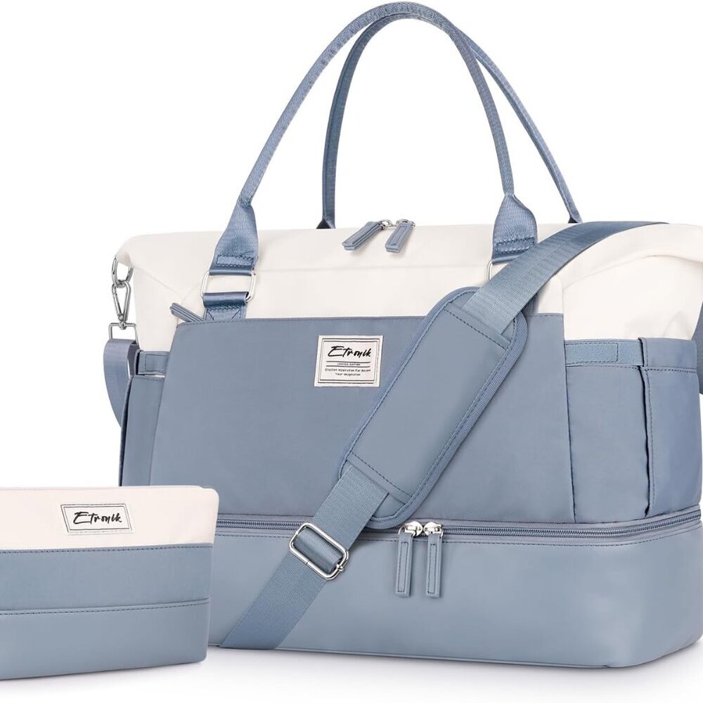 Weekender Bags for Women, Personal Item Travel Bag with Shoe Compartment, Carry